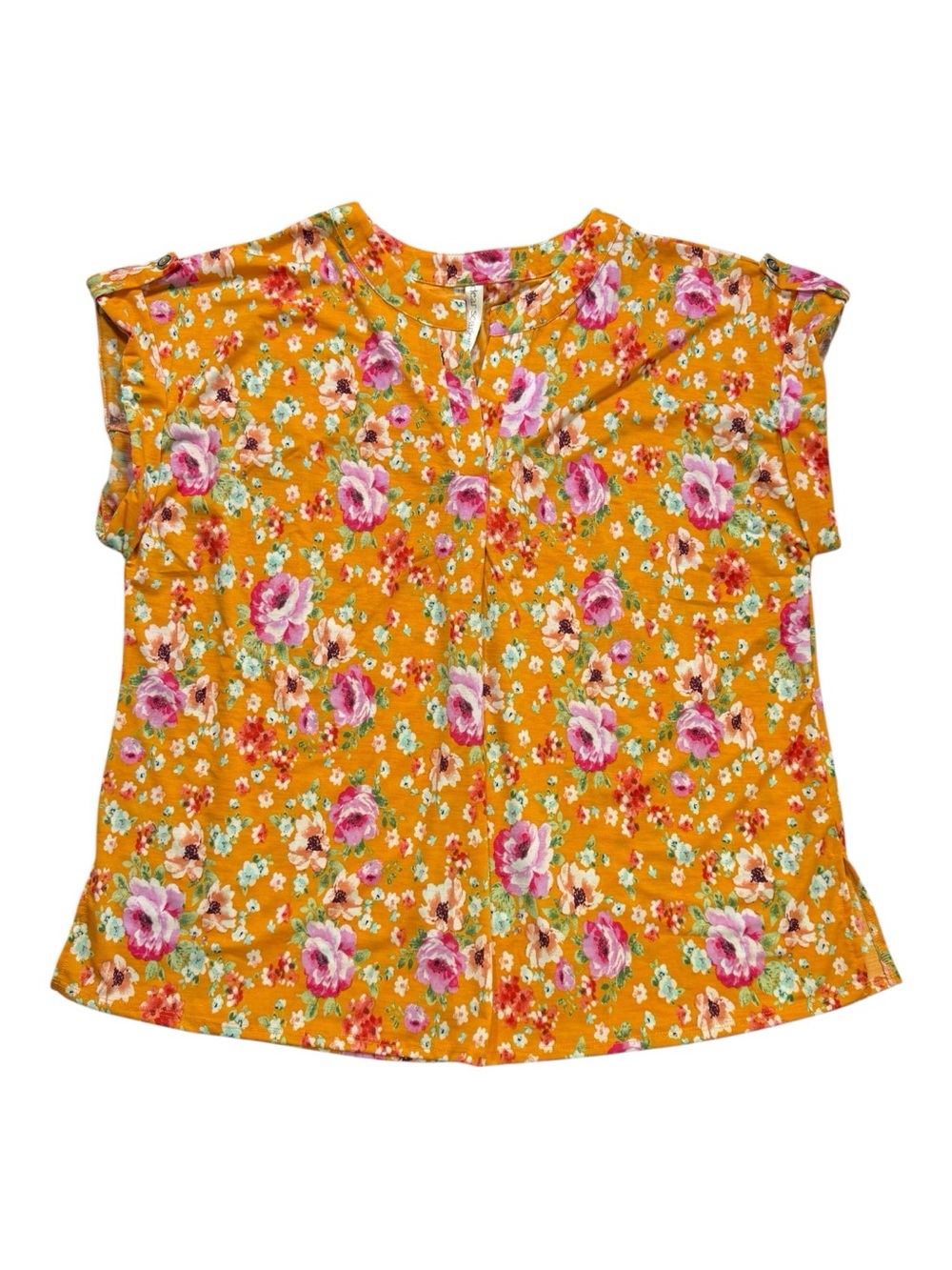 Dear Scarlett Bright Orange Floral Blouse | XL | NWT